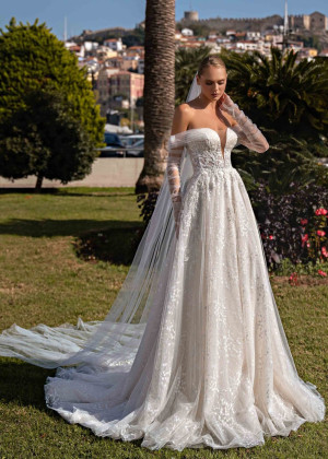 Off Shoulder Beaded Ivory Lace Tulle Elegant Wedding Dress Off Shoulder Beaded Ivory Lace Tulle Elegant Wedding Dress